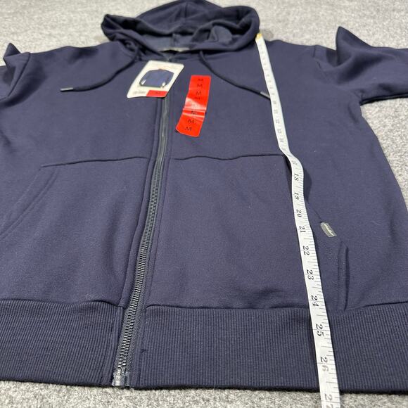 Eddie Bauer Navy Blue Long Sleeve Brushed Fleece Full Zip Hoodie Size Medium NWT - Picture 2 of 8